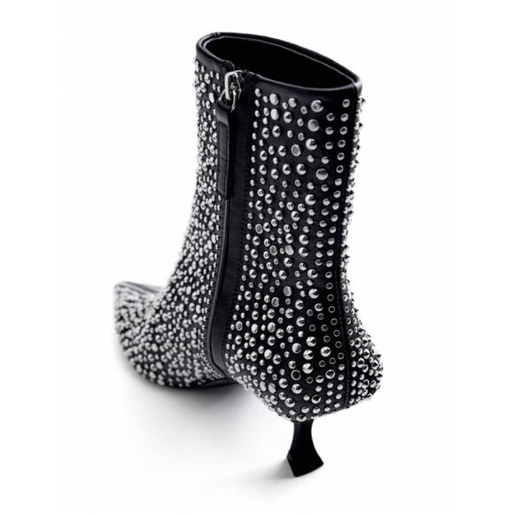 ZARA STUDDED HIGH HEEL ANKLE BOOTS size 6.5 - Picture 13 of 13